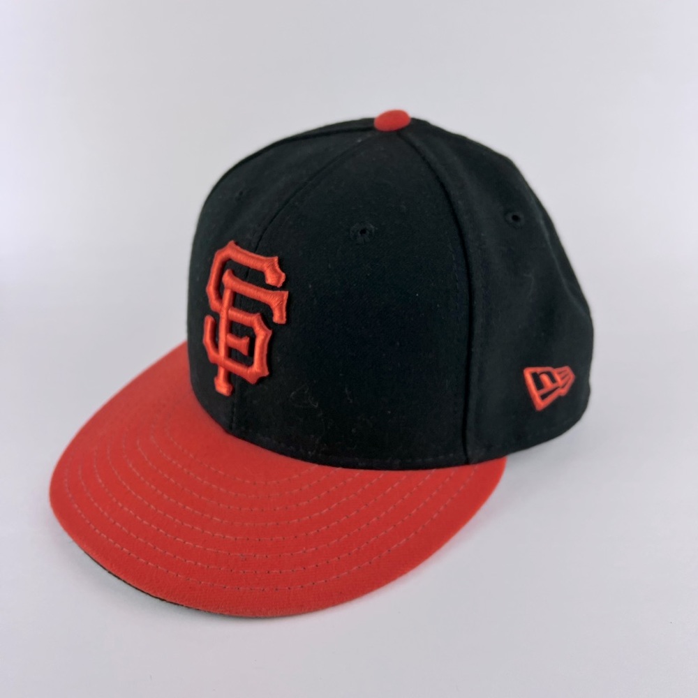 New Era San Francisco SF Giants ALT 59Fifty Fitted Hat (BK/OR) MLB Cap 7 1/4